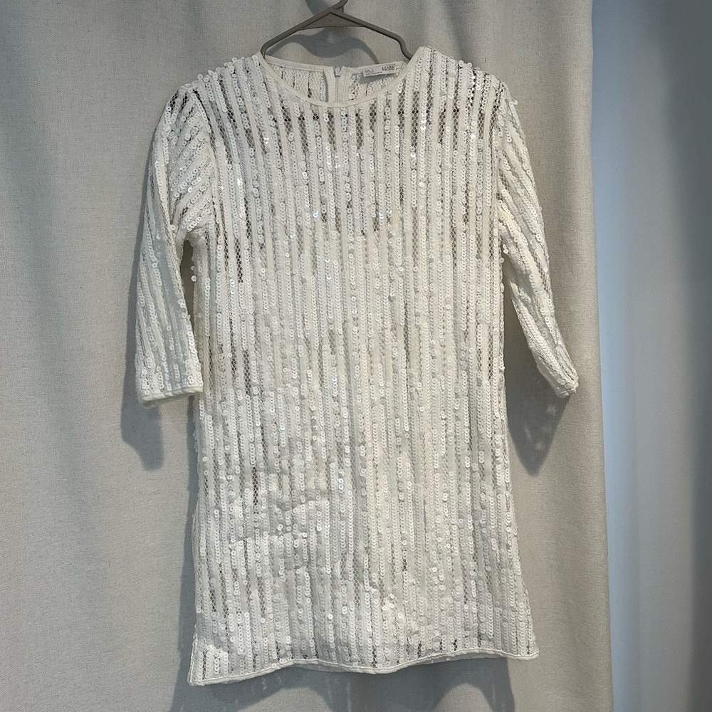Zara 3/4 sleeve mini sequin dress